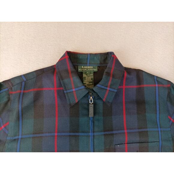 Vtg Lauren Ralph Lauren Full Zip Shirt Sz L Campbell of Cawdor Wool Tartan Plaid - Picture 3 of 8